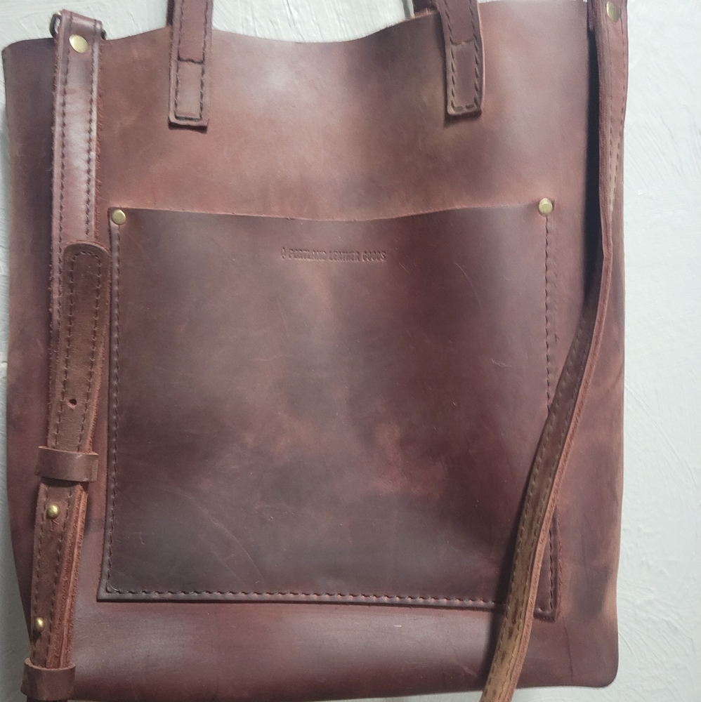 Portland Leather Goods crossbody tote merlot